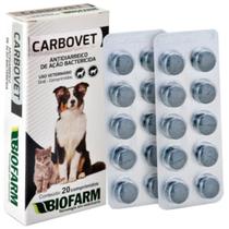 Biofarm Carbovet para Cães Gatos - Embalagem com 20 Comprimidos