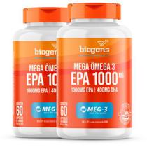 Biogens kit 2x mega ômega 3 epa 1000 meg-3 60 caps