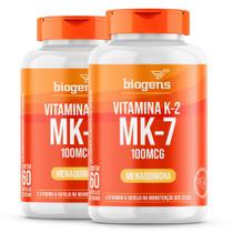 Biogens kit 2x vitamina k2 mk-7, 60 cápsulas, 100mcg, mk7