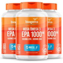 Biogens kit 3x mega ômega 3 epa 1000 meg-3 60 caps