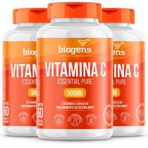 Biogens kit 3x vitamina c essential pure, 500mg, 60 cápsulas