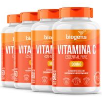 Biogens kit 4x vitamina c essential pure 500mg, 60 cápsulas