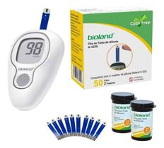 Bioland medidor diabetes com 50 Fitas Glicemia Medir Glicose