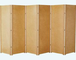 Biombo 6 Folha Ripado MDF Cru Divisor Ambiente Madeira Liso Divisória De Ambiente Painel Sanfonado