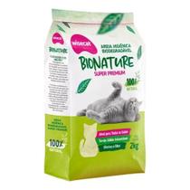Bionature areia higiênica para gatos biodegradável wisecat tradicional 2kg