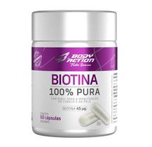 Biotina 100 pura 45mcg 60 cápsulas Body Action