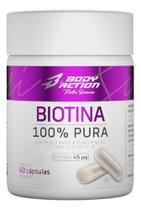 Biotina 100% Pura 60 Capsulas Bodyaction Saúde Unhas E Pele