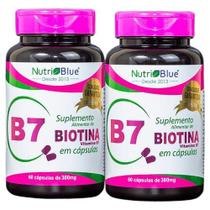 Biotina 380Mg Firmeza Crescimento Cabelos Unhas Pele 2Un - Nutriblue