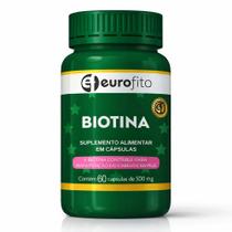 Biotina 500mg Eurofito 60 Cápsulas Suplemento Alimentar Biotina 500mg Eurofito 60 Cápsulas Suplemento Alimentar