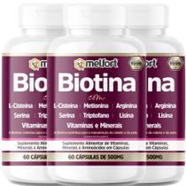 Biotina B7 500g Cabelo Pele e Unhas 180 cápsulas - Melfort