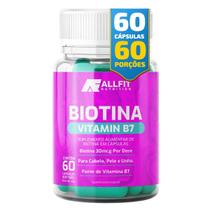 Biotina Cabelo e Unhas Vitamina Capilar 60 Capsulas, Sem Sabor, Allfit Nutriton