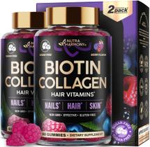 Biotina Gummies NUTRAHARMONY Suporta o crescimento capilar 10000mcg