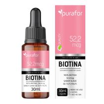 Biotina liquida 52,2mcg 30ml QUALITY l Cabelo e Pele l PURAFOR QUALITY