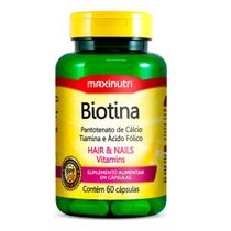Biotina Maxinutri Vitamina B1 B5 Ácido Fólico 60 Cápsulas Biotina Maxinutri Vitamina B1 B5 Ácido Fólico 60 Cápsulas