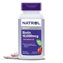 Biotina Natrol, 10000mcg, Dissolução 4X, Cabelos, Pele E Unhas, Baixos Níveis De Biotina, Suporte Energético, 60 Comprimidos, Pacote Com 1 Biotina Natrol, 10000mcg, Dissolução 4X, Cabelos, Pele E Unhas, Baixos Níveis De Biotina, Suporte Energético, 60 Comprimidos, Pacote Com 1