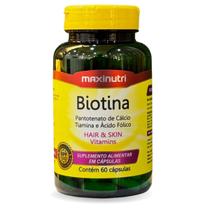 Biotina Pantotenato de Cálcio Tiamina e Ácido Fólico 60 Cápsulas Maxinutri