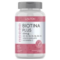 Biotina Plus Vitamina Crescimento Queda Cabelo Pele Unha Vegano 60 Cápsulas Lauton - Lauton Nutriion
