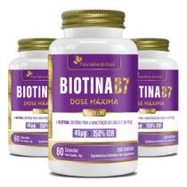 Biotina Vitamina B7 150% IDR Kit 3x 60 Cápsulas - Flora Nativa
