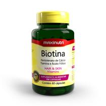 Biotina Vitamina B7 Cabelos Pele E Unhas 60 Cáps Maxinutri Biotina Vitamina B7 Cabelos Pele E Unhas 60 Cáps Maxinutri
