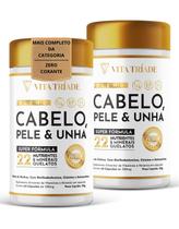 Biotina Vitamina para Cabelo e Unha Com Cisteína, Astaxantina Fórmula Avançada Kit 120 Cápsulas Vita Tríade