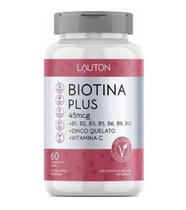 Biotina + Zinco + Vit B1 B2 B3 B5 B6 B9 B12 C 60Caps Lauton - Lauton nutrition