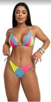 Biquine feminino tricolor ajustavel