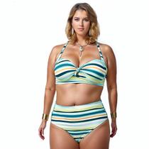 Biquine Plus Size Flora C/bojo Cintura Alta Praia 081A