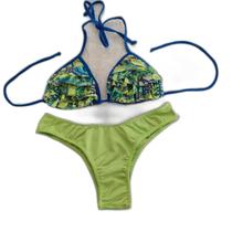 Biquini adulto curtininha sem bojo com babado e tanga