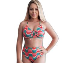 Biquini adulto estruturado com tanga hot pant estampado mais corpo Biquini adulto estruturado com tanga hot pant estampado mais corpo
