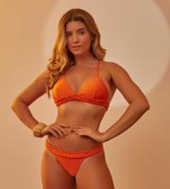 Biquíni alça trançada de bojo laranja Biquíni alça trançada de bojo laranja