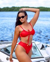 Biquini Alça Vermelho com Laço frontal