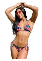 Biquíni Areia Branca Acqua Cortininha Floral Estampado