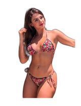 Biquíni Areia Branca Acqua Cortininha Ripple Floral Estampado Biquíni Areia Branca Acqua Cortininha Ripple Floral Estampado