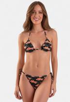 Biquíni Areia Branca Baly Cortininha Floral Preto