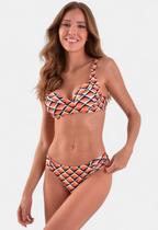 Biquíni Areia Branca Baly Frente Única Caju Laranja