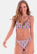 Biquíni Areia Branca Baly Frente Única Coqueiro Rosa