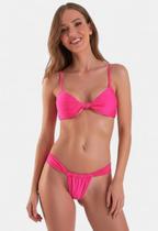 Biquíni Areia Branca Baly Frente Única Nó Rosa