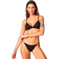 Biquíni Areia Branca Baly Frente Única Stone Preto
