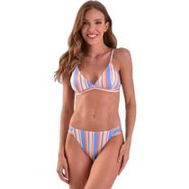 Biquíni Areia Branca Baly Frente Única Stripe Azul