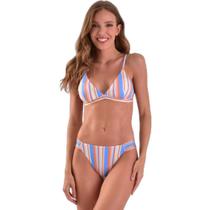 Biquíni Areia Branca Baly Frente Única Stripe Azul