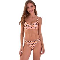 Biquíni Areia Branca Baly Frente Única Wave Rosa