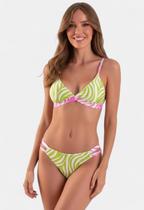 Biquíni Areia Branca Baly Frente Única Zebra Verde