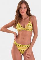 Biquíni Areia Branca Baly Frente Única Zig Zag Verde