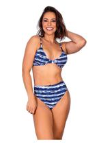 Biquíni Areia Branca Bio Lanai Hot Pant Estampado Tie Dye Azul