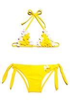 Biquíni Areia Branca Infantil Cortininha Flor Amarelo