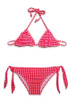Biquíni Areia Branca Infantil Cortininha Xadrez Estampado