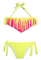 Biquíni Areia Branca Infantil sem alça Franjas Amarelo Biquíni Areia Branca Infantil sem alça Franjas Amarelo