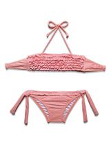 Biquíni Areia Branca Infantil sem alça Frufru Estampado