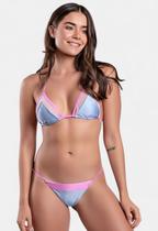 Biquíni Areia Branca Praya Cortininha Tule Azul Biquíni Areia Branca Praya Cortininha Tule Azul