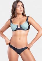 Biquíni Areia Branca Praya Meia Taça Bicolor Preto Biquíni Areia Branca Praya Meia Taça Bicolor Preto